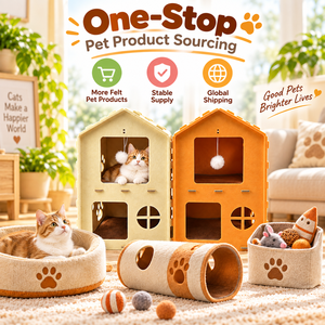 บ้านแมวสอง<span class=keywords><strong>ชั้น</strong></span>ทำจากผ้าสักหลาด พร้อมลูกบอลแขวน ที่นอนสัตว์เลี้ยงแสนสบาย สีตามสั่ง รับผลิตตามแบบ (OEM) ขายส่ง - Product Image 4