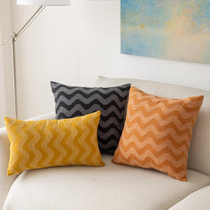 Cojines nórdicos modernos con diseño de ondas, rectangulares, de poliéster suave, para decoración de sala de estar y dormitorio - Product Image 3