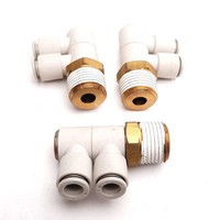 Banyak stok 3 buah Kq2vd08-04s One-touch Double Elbow Fitting, R1/2 Male ke 8mm Tubing Baru, Asli, Tersedia, dengan Garansi Satu Tahun.