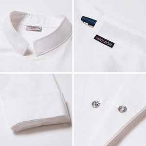 Haute Qualité T-shirts Uniforme Avec Broderie Logo Travail Homme Chemise Unisexe Chef Manteau Hommes À Manches Longues Chef Veste - Product Image 2