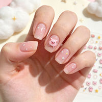 Autocollants 5D en relief pour ongles, motif cochon mignon, dessin animé, cochon rose, cupcake, étoile, fusée, cœur, décorations auto-adhésives pour manucure DIY