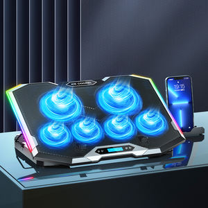 <span class=keywords><strong>Refroidisseur</strong></span> d'ordinateur <span class=keywords><strong>portable</strong></span> de jeu RGB avec cinq ventilateurs, deux ports USB, jusqu'à 21 <span class=keywords><strong>pouces</strong></span>, refroidissement par air pour ordinateur - Product Image 2