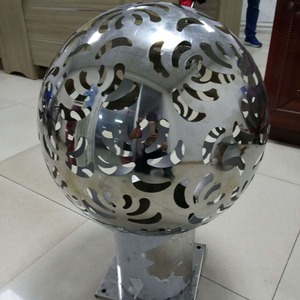 Stainless Steel Landscape <b>Sphere</b> Sculpture Polished Outdoor <b>Garden</b> Decor Modern Art Design - Product Image 1