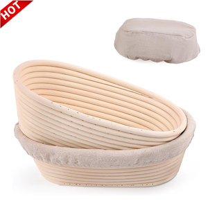 Handmade 10-Inch Indonesian Rattan Oval Bread Proofing <strong>Basket</strong> Artisanal French Style <strong>Storage</strong> <strong>Basket</strong> Hot Sale for Sourdough - Product Image 1