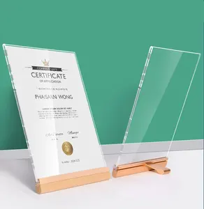 Panneau de menu en L, haute qualité, acrylique 2022 naturel, cadre en bois de hêtre, support en bois
