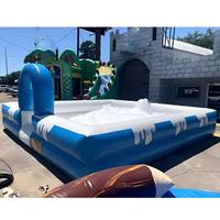 Piscine gonflable commerciale en PVC bleue de 20x20 pieds pour enfants, idéale pour la location, les fêtes, les événements aquatiques, imperméable