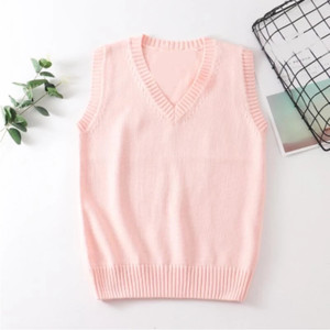 Teenager School Girl Uniform Sleeveless Sweaters <strong>Women</strong> Vest Students Girls V Neck <strong>Knitted</strong> Pullover Female <strong>Waistcoat</strong> Ladies Tops - Product Image 6