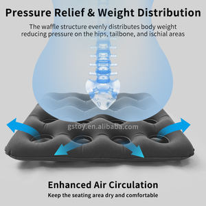 Coussins de siège gonflables anti-escarres, <span class=keywords><strong>coussin</strong></span> de siège gonflable à motif gaufré, <span class=keywords><strong>coussin</strong></span> de chaise pneumatique portable pour voiture, fauteuils roulants, chaises de bureau - Product Image 2