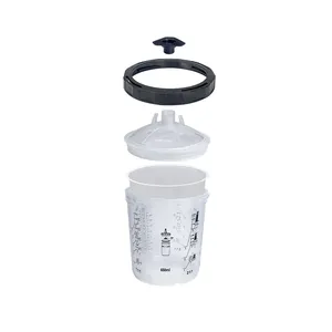 Painting Tools And Accessories Paint Spray Gun Cup 600ml Paint Mixing Cup With Inner Cup Lids For Gravity Feed Spray Gun