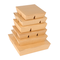 Boîtes cadeaux personnalisées pour aliments, en papier kraft uni, type boîte à pique-nique, pour l'emballage alimentaire