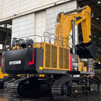 Excavatrice sur chenilles hydraulique avancée SY1250H avec moteur Cummins pour les opérations minières, les travaux de terrassement et la construction de fondations