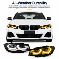 Kit de remplacement de phares en forme de cuillère, LED bicolores DRL et lentille optique, pour BMW Série 3 G20 2019-2022