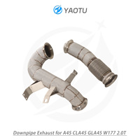 YT pour W177 Downpipe d'échappement turbo en acier inoxydable pour Mercedes Benz A45 GLA45 CLA45 AMG avec bouclier thermique, livraison rapide