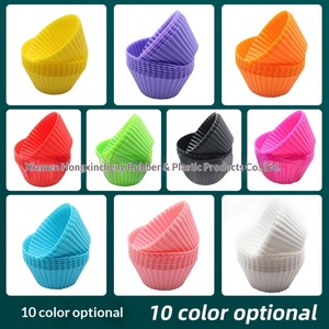 Round Muffin Cups Cake Mold <b>Baking</b> Mold Food-Grade <b>Silicone</b> Oven Safe - Product Image 4