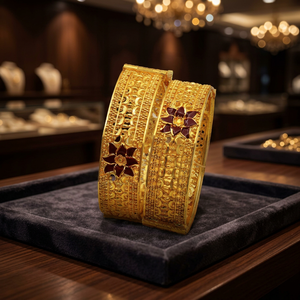 Venta al por mayor brazalete tradicional Kada chapado en oro de tinte, brazalete Kada de moda, brazalete Kada de oro de latón, joyería India llena de oro de tinte. - Product Image 2