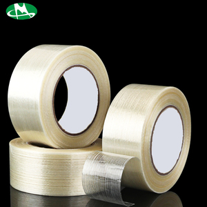 Hoge Viscositeit Gestreepte <span class=keywords><strong>Fiber</strong></span> <span class=keywords><strong>Tape</strong></span> Binding Zware Gewicht Anti-Stretch Transparant Glas Filament Tapes - Product Image 3