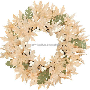 พวงมาลาเถาองุ่นฟักทองแบบผูกโบว์ออกแบบได้ตามต้องการสำหรับเทศกาลเก็บเกี่ยวดอกไม้และต้นไม้ตกแต่งใหม่พวงมาลัยฤดูใบไม้ร่วง - Product Image 4