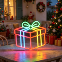Lámpara de Neón Acrílica con Globo de Nieve Navideño, Alimentada por USB, Decoración para el Hogar y Fiestas