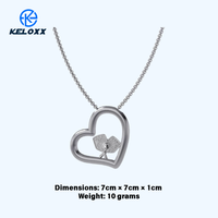 KUAIQIU Collier de clavicule en acier inoxydable électroplaqué de haute qualité avec pendentif cœur Pickleball en acier inoxydable