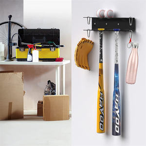 Support de <span class=keywords><strong>batte</strong></span> de baseball support de stockage mural peut contenir 4 chauves-souris sur le matériel mural en bois ou en béton inclus - Product Image 3