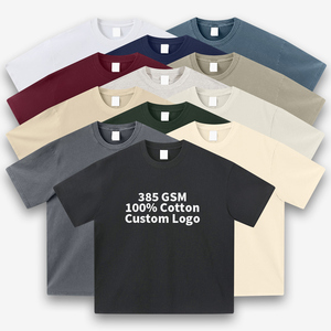 <span class=keywords><strong>T</strong></span>-<span class=keywords><strong>shirt</strong></span> Homme Col Rond Uni en Coton Lourd 385 g/m² de Haute Qualité, Grande Taille, Personnalisable avec Impression Numérique du Logo - Product Image 1
