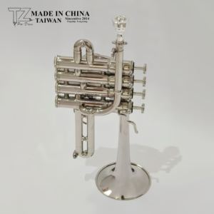 ผู้ผลิตขายส่งเครื่องดนตรีทองเหลือง ทรัมเป็ตพิคโคโล ปรับเสียง Bb สี่คีย์ รูปลักษณ์สีเงิน ทรัมเป็ตพิคโคโล - Product Image 5