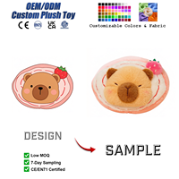 Peluche personnalisée Capybara enroulé mignon, jouet en peluche personnalisable, animaux en peluche Kawaii, cadeaux d'anniversaire et de fêtes, vente en gros OEM ODM