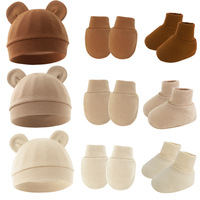 Set Perlengkapan Bayi Mickey 2024: Topi, Sarung Tangan, dan Kaus Kaki 3-Piece, 100% Katun