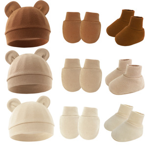 Nuevo Conjunto de 3 Piezas de Gorro de Bebé <span class=keywords><strong>Mickey</strong></span>, Gorro para Recién Nacido, Manoplas y Calcetines 100% Algodón para Comercio Exterior 2024 - Product Image 4