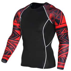 Fitspi-Camiseta de compresión 3d para hombre, ropa deportiva de manga larga para gimnasio, Top de Fitness de secado rápido, venta al por mayor - Product Image 4