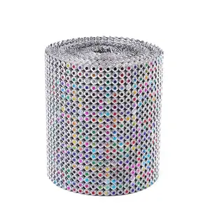 21 Hàng Bling Rhinestone Kim Cương Hoa Hình Dạng Lưới Băng Bọc Nhựa Hàng Kim Cương Cho Giày Và Mũ Trang Trí