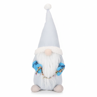 Gnome de Noël écologique en peluche avec chapeau en velours côtelé, décorations de Noël en forme de baies de houx, poupée en peluche