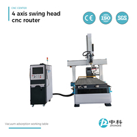 Routeur CNC 4 axes robuste 1325 pour la découpe du bois avec changeur d'outils automatique et table à vide, machine de découpe plasma