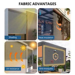 Stores enrouleurs d'extérieur imperméables, moteur <span class=keywords><strong>électrique</strong></span>, rail zippé, rideaux de patio pour hôtel, balcon, pare-soleil coupe-vent, stores de pergola - Product Image 3