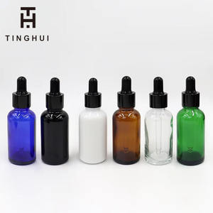 Bouteilles en verre rondes Boston brillantes bleues vides de 5 ml, 10 ml, 15 ml, 20 ml, 30 ml, 50 ml, 100 ml avec compte-gouttes pour huile essentielle - Product Image 3