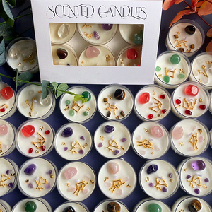 Handmade <span class=keywords><strong>Silver</strong></span> Tin Dry Flower Perfumado Crystal Stone Art Soy Wax Vela para Casamento Home Car Decor Diwali Ano Novo Chinês - Product Image 6