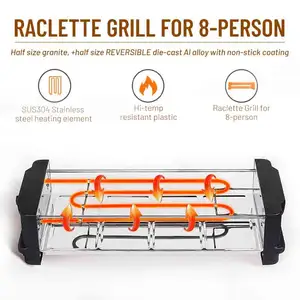 Tanpa asap listrik dalam ruangan panggangan BBQ pesta rumah Broil MIUI Grilddle Raclette grill untuk 8 orang