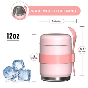 Heiße Angebote: 12 oz Isolierter Essensbehälter aus lebensmittelechtem Edelstahl mit doppelwandiger Vakuumisolierung und Löffel - Product Image 2
