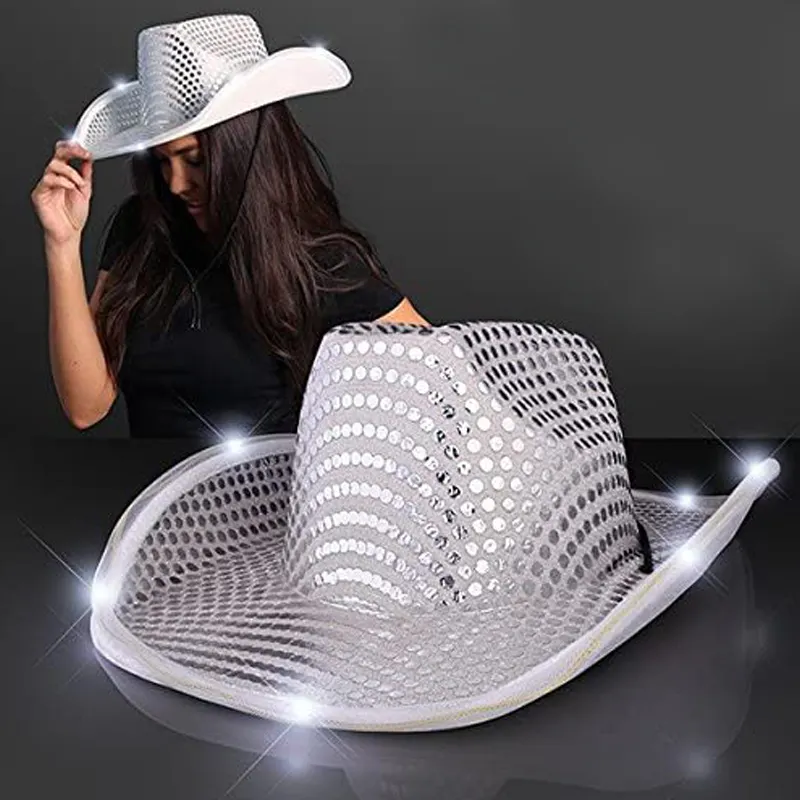 Çocuk batı şapka bantları karanlık Bling moda toptan Mini Sombreros Vaquero erkek çocuklar beyaz siyah kovboy şapkaları