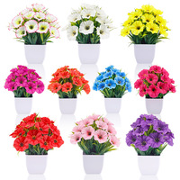 Plantes artificielles en plastique, pot carré, Bonsaï de gloire du matin, verdure en pot 22cm, décoration intérieure/extérieure pour la maison/bureau - Direct Usine