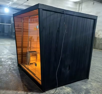 Kapsul Sauna Spa Portabel Inframerah Modern Elektrik untuk Luar Ruangan, Kombinasi Shower Uap, Kayu Cedar Merah Solid, Inframerah Jauh, Villa JTT