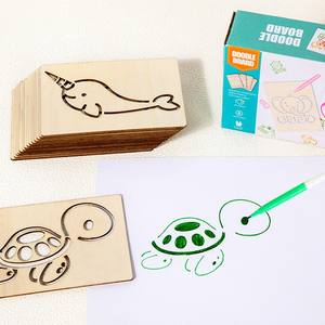 Papan Model Lukisan Kayu Berongga Kreatif CE CPC, Templat Gambar Hewan Kartun, Mainan Edukasi Kreatif Kayu - Product Image 4