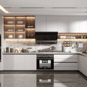 Kitchen <b>Cabinets</b> Made in <b>China</b> Featuring High-quality High-gloss Panels Built-in Appliances and Dish Racks - Product Image 3