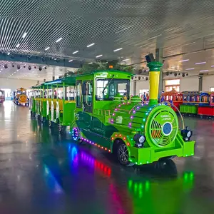 Customized Attraction Playground Outdoor Electric Sightseeing Train Amusement Park Attraction Tourist Trackless Train