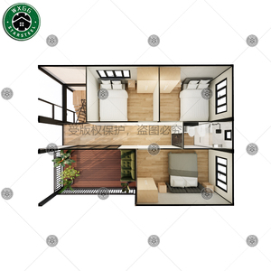 Casa Contenedor Prefabricada Certificada de Dos Niveles con Terraza y Barandilla para Patio, Residencia Independiente y Vivienda Multifuncional - Product Image 4