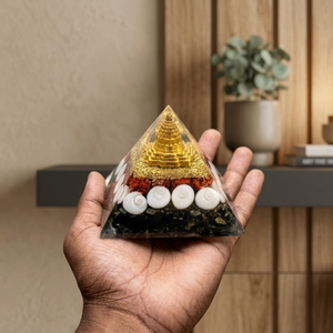 Pyramide de chakra Gomti, pyramide de cristal faite à la main, orgonite, sculpture de pierres précieuses Shree Yantra, décoration Feng Shui - Product Image 5