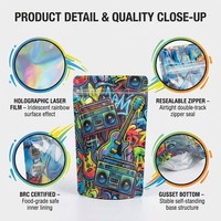 Sachets Doypack Personnalisés en Mylar Argenté avec Fermeture Zip Refermable et Bords Soudés