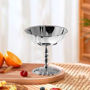 Bol à dessert en acier inoxydable 304 de style nordique de luxe léger, à pied haut et bas - Bols créatifs inspirés des célébrités d'Internet - Product Image 2