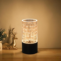 Lampes de table décoratives modernes pour la maison, vase à fleurs en cristal à gradation continue, lampe de bureau rechargeable en acrylique sans fil
