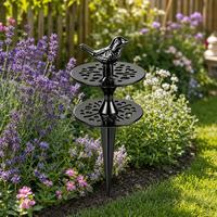 Décoration de jardin en forme d'oiseau noir creux à enfouir dans le sol, pour pelouse, extérieur et aménagement paysager